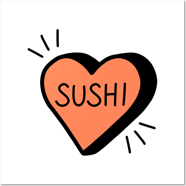 Love Sushi Wall Art by designminds1